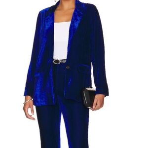 Skies Are Blue Velvet Suit - Cobalt Blue